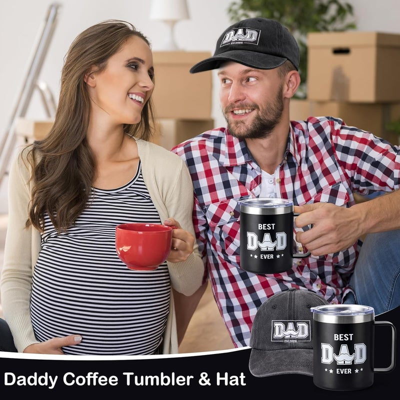 GiftPeak 2026 New Dad Gifts Box, 9 Pcs First Time Dad Gifts, Dad to Be Gifts for 1st Time with Tumbler Hat Onesie Socks Keychain for Baby Shower，Unique Kit for Soon to Be or Expecting Father - Image 3